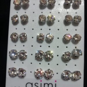 Στρας swarovski με ασημένιο κούμπωμα διαμέτρου 1εκ.