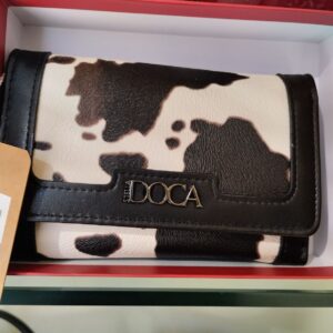 Πορτοφόλι Doca μικρό άνιμαλ αγελάδα μαύρο 67841